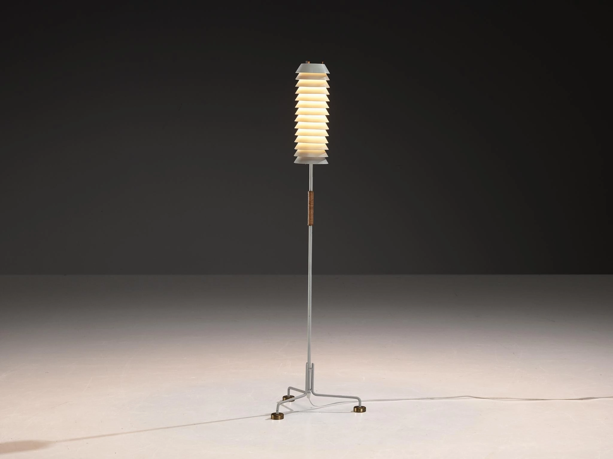 Ilmari Tapiovaara 'Maija the Bee' Floor Lamp with Cane and Brass Details