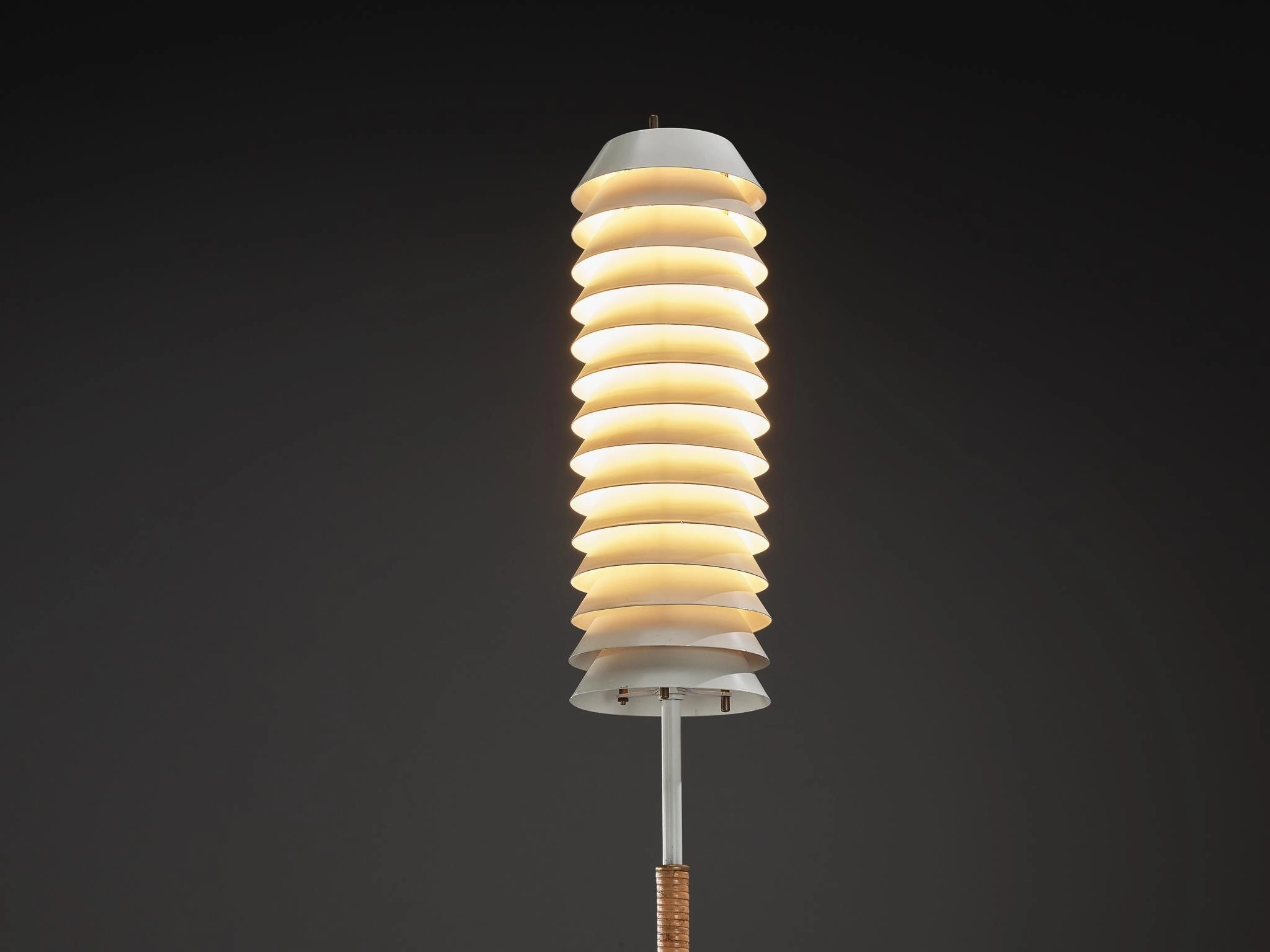 Ilmari Tapiovaara 'Maija the Bee' Floor Lamp with Cane and Brass Details