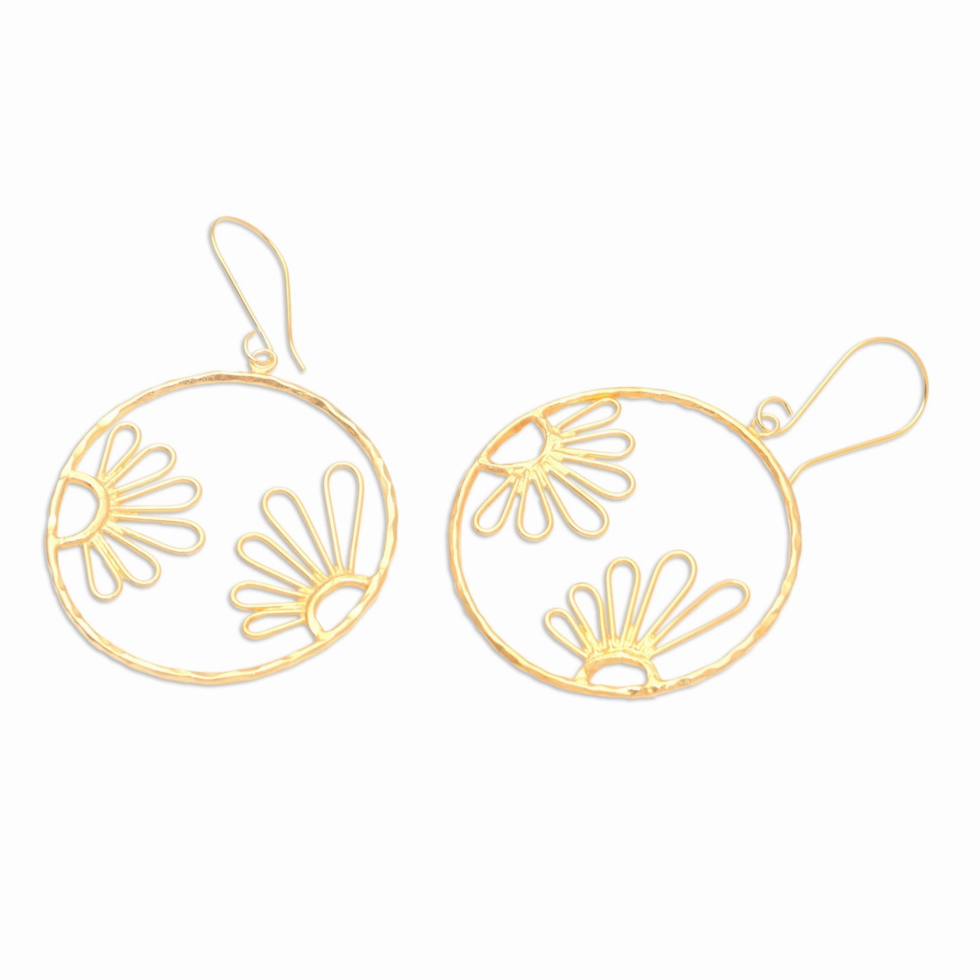 In Focus Gold-Plated Floral Dangle Earrings