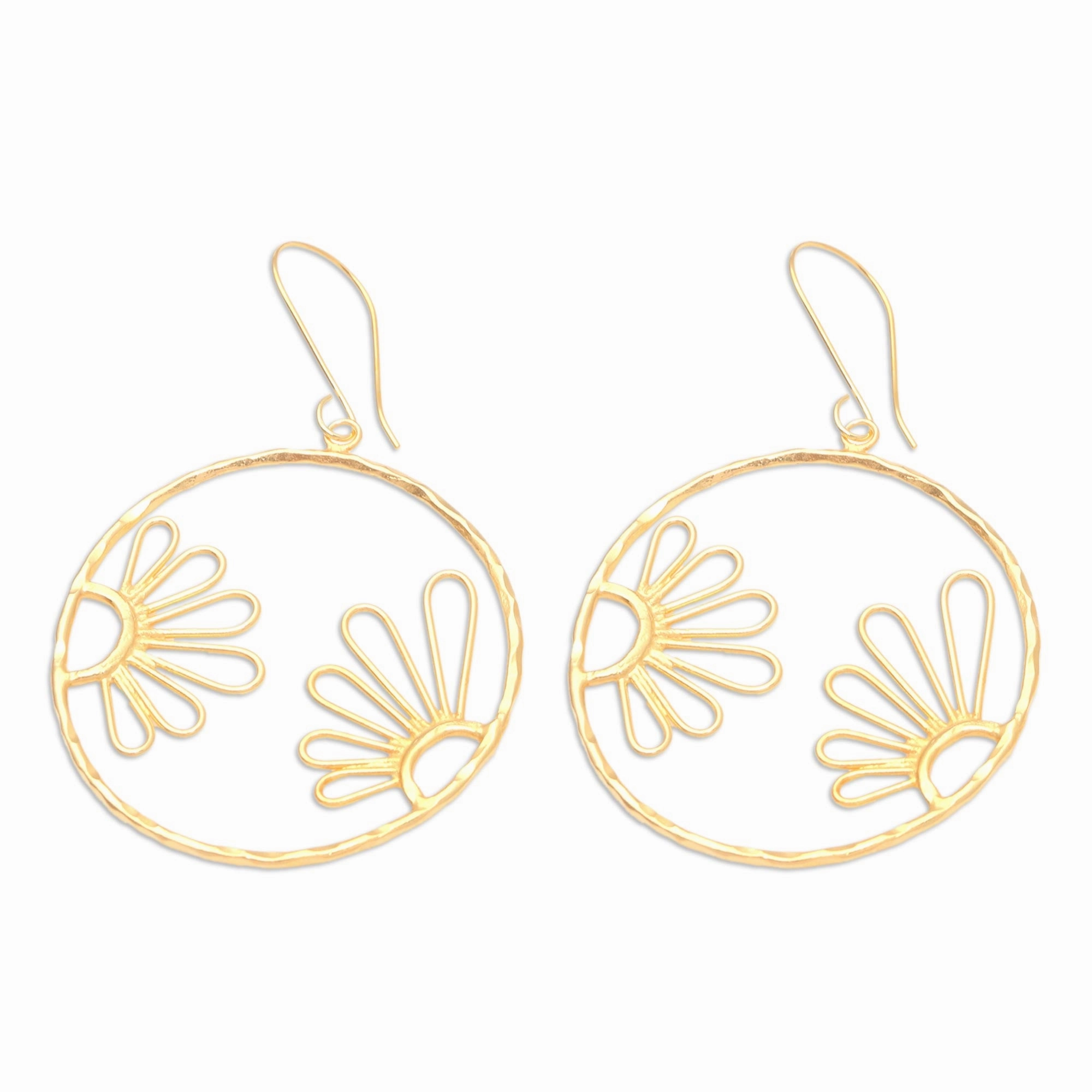 In Focus Gold-Plated Floral Dangle Earrings