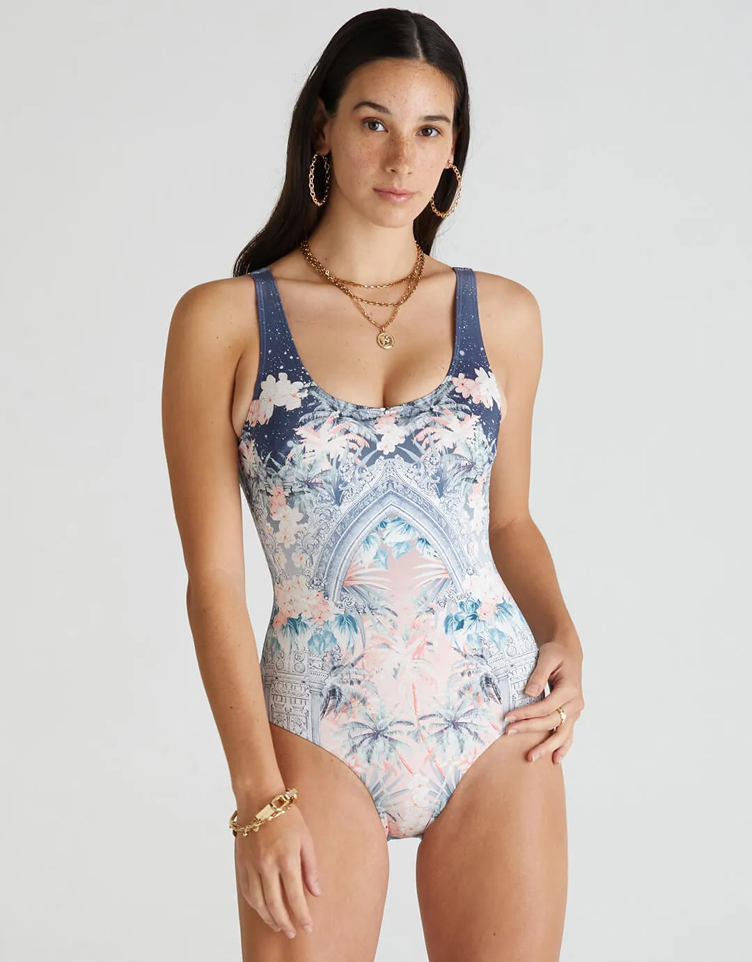Indianic Michelle DD/E Cup One Piece Swimsuit  - Floral