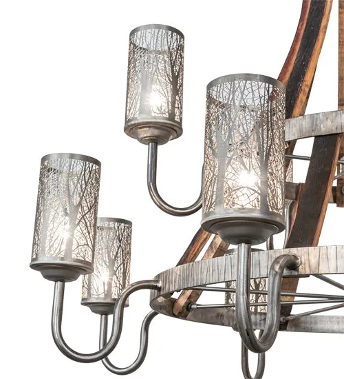 Industrial Steel Barrel Stave Chandelier