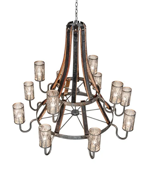 Industrial Steel Barrel Stave Chandelier