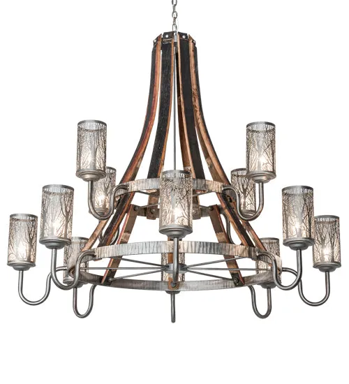 Industrial Steel Barrel Stave Chandelier