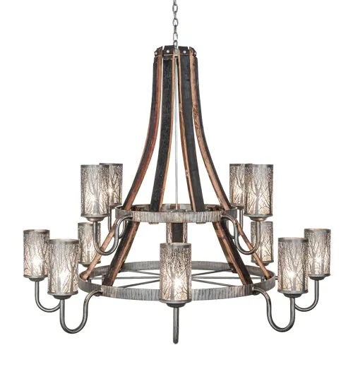 Industrial Steel Barrel Stave Chandelier