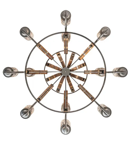 Industrial Steel Barrel Stave Chandelier