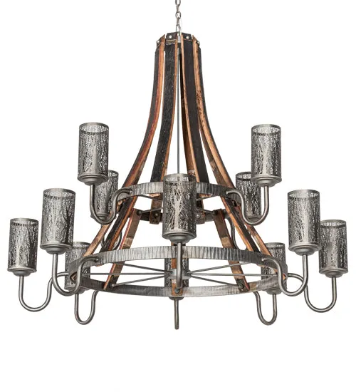 Industrial Steel Barrel Stave Chandelier