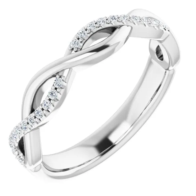 Infinity Design Round Diamond Wedding Band