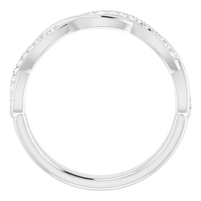 Infinity Design Round Diamond Wedding Band