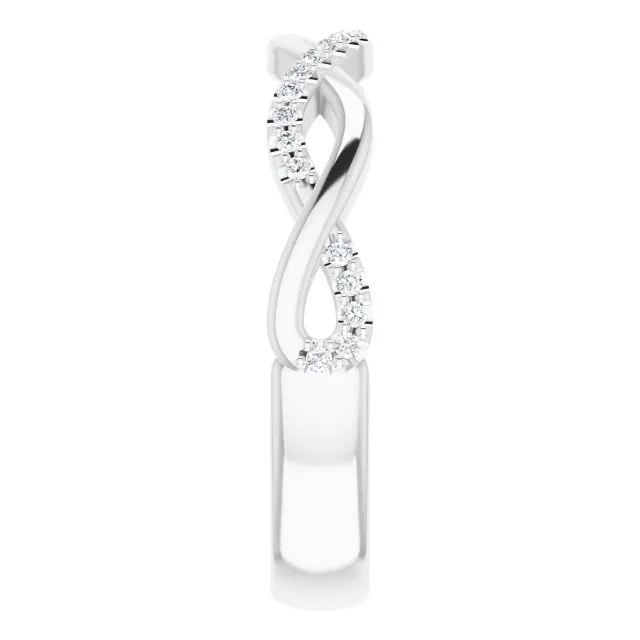 Infinity Design Round Diamond Wedding Band