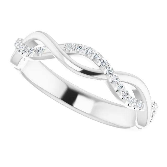 Infinity Design Round Diamond Wedding Band