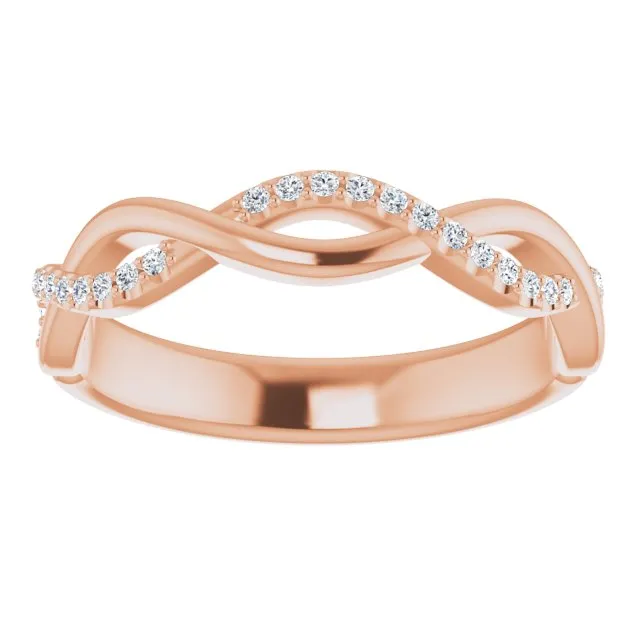 Infinity Design Round Diamond Wedding Band