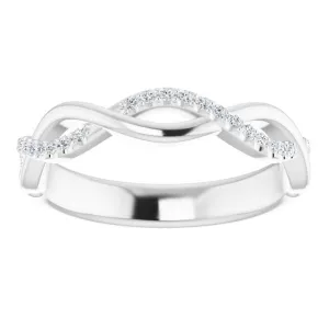 Infinity Design Round Diamond Wedding Band