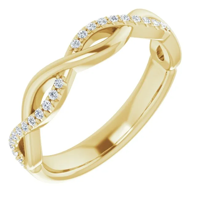 Infinity Design Round Diamond Wedding Band