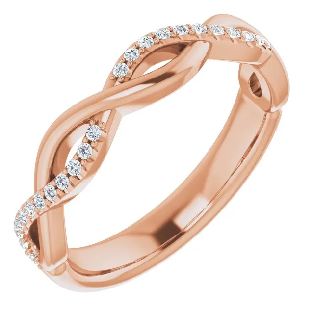 Infinity Design Round Diamond Wedding Band