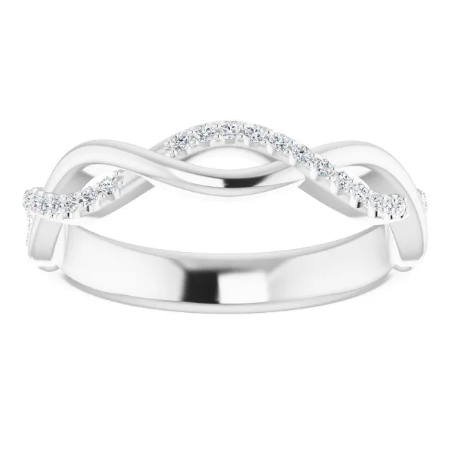 Infinity Design Round Diamond Wedding Band