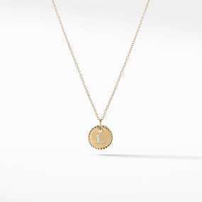Initial "L" Pendant with Diamonds