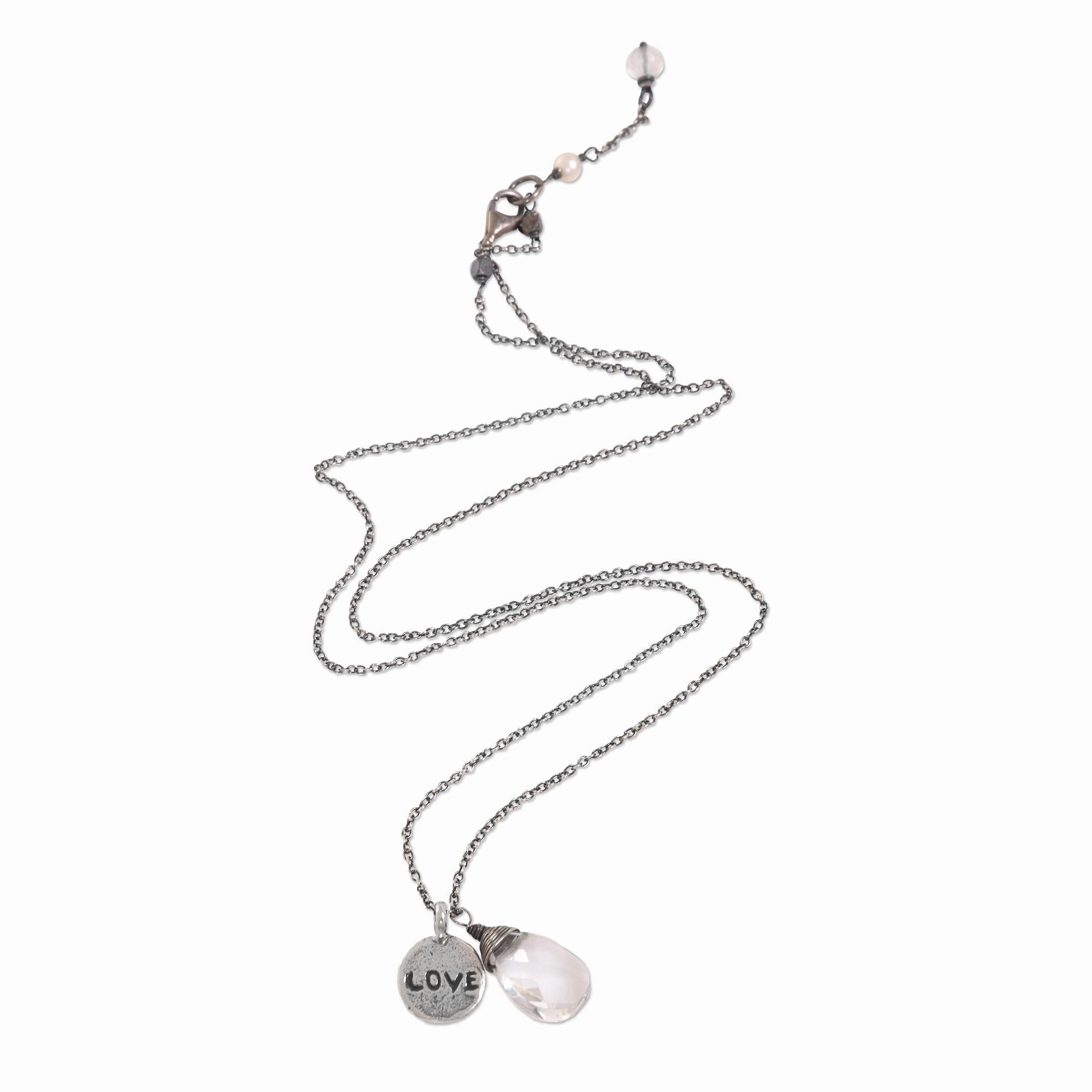 Inspiring Love Quartz & Pearl Necklace
