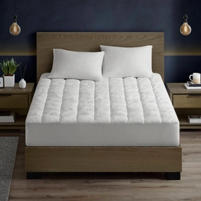 Intelligent Design Dream Puff Overfilled Down Alternative Mattress Pad - White mattress pads,mattress topper,bed protection
