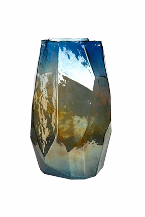 Iridescent Faceted Glass Vase L | Pols Potten Graphic Luster Vase,Glass Vase