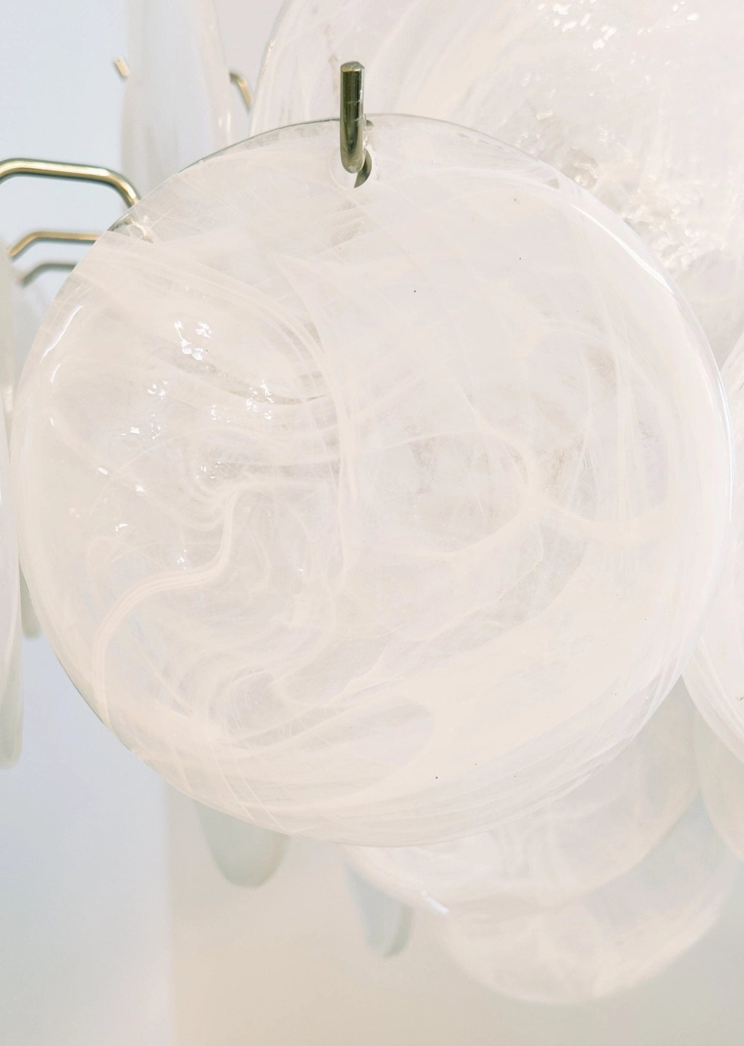 Isadora Murano White Disc Chandelier