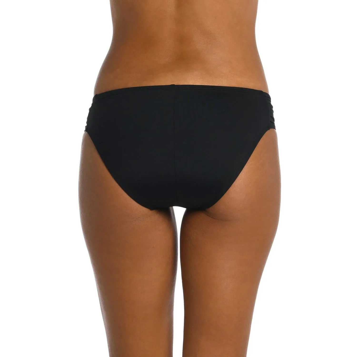 Island Goddess Side Shirred Hipster Bottom In Black