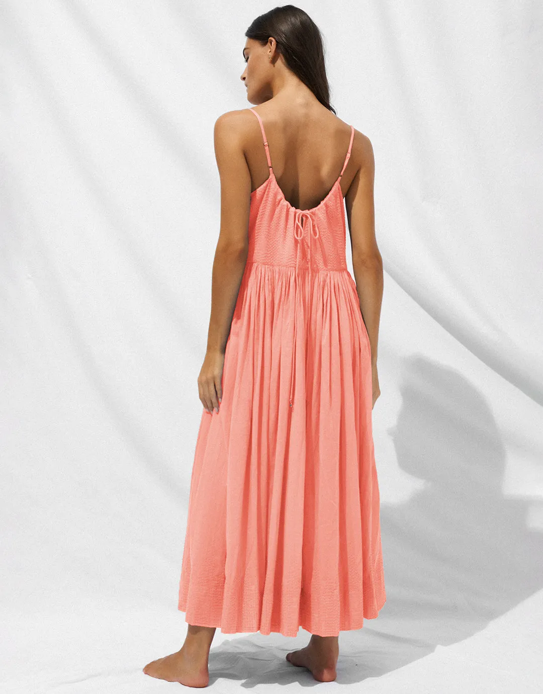Island Nostalgia Maxi Dress - Ocean Coral