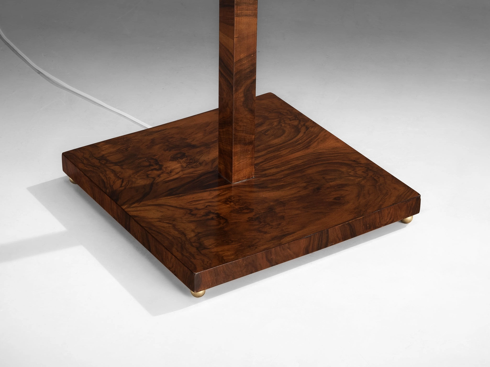 Italian Art Deco Floor Lamp in Walnut and Metal