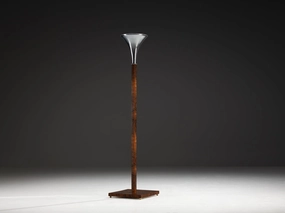 Italian Art Deco Floor Lamp in Walnut and Metal Knife Set,Kitchen Knives