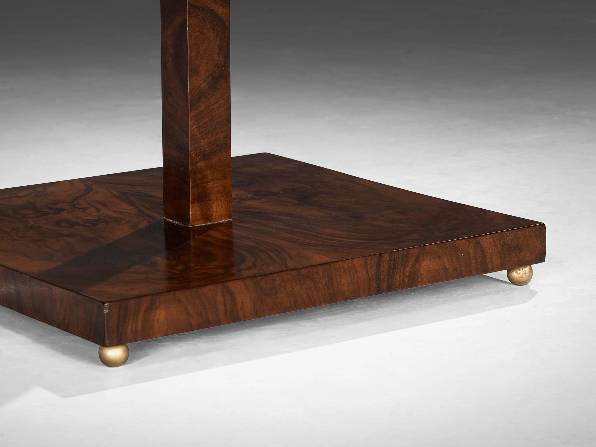 Italian Art Deco Floor Lamp in Walnut and Metal