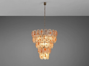 Italian Chandelier in Structured Glass with Orange Detailing Knife Set,Kitchen Knives