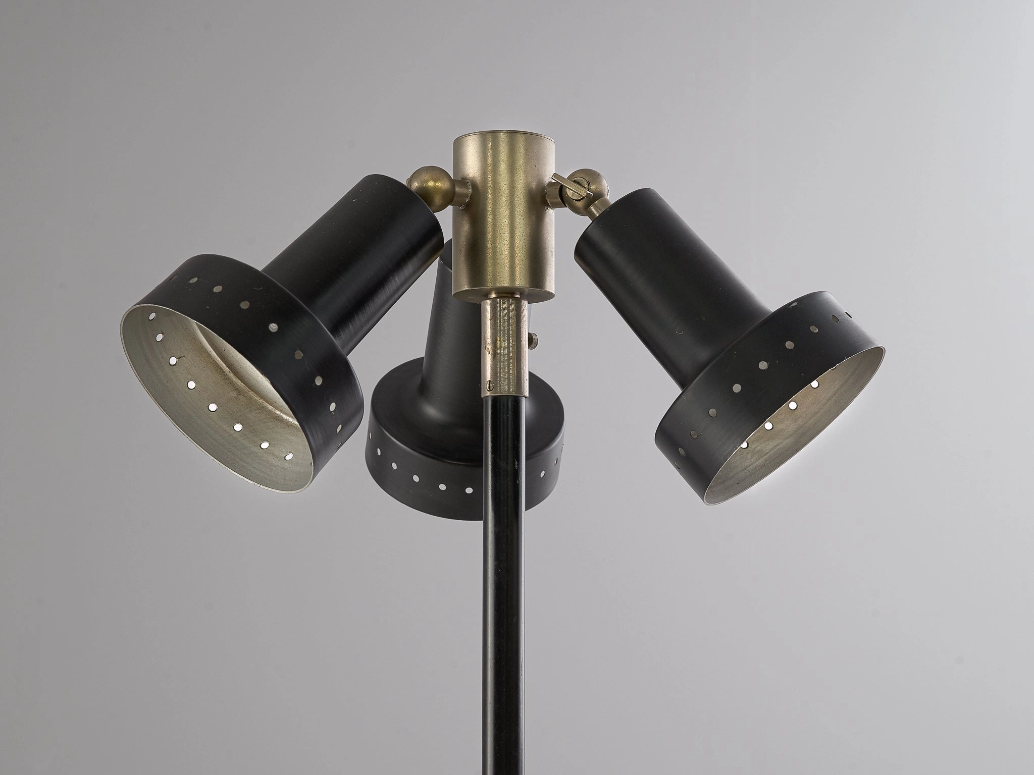 Italian Floor Lamp with Three Rotatable Shades in Black