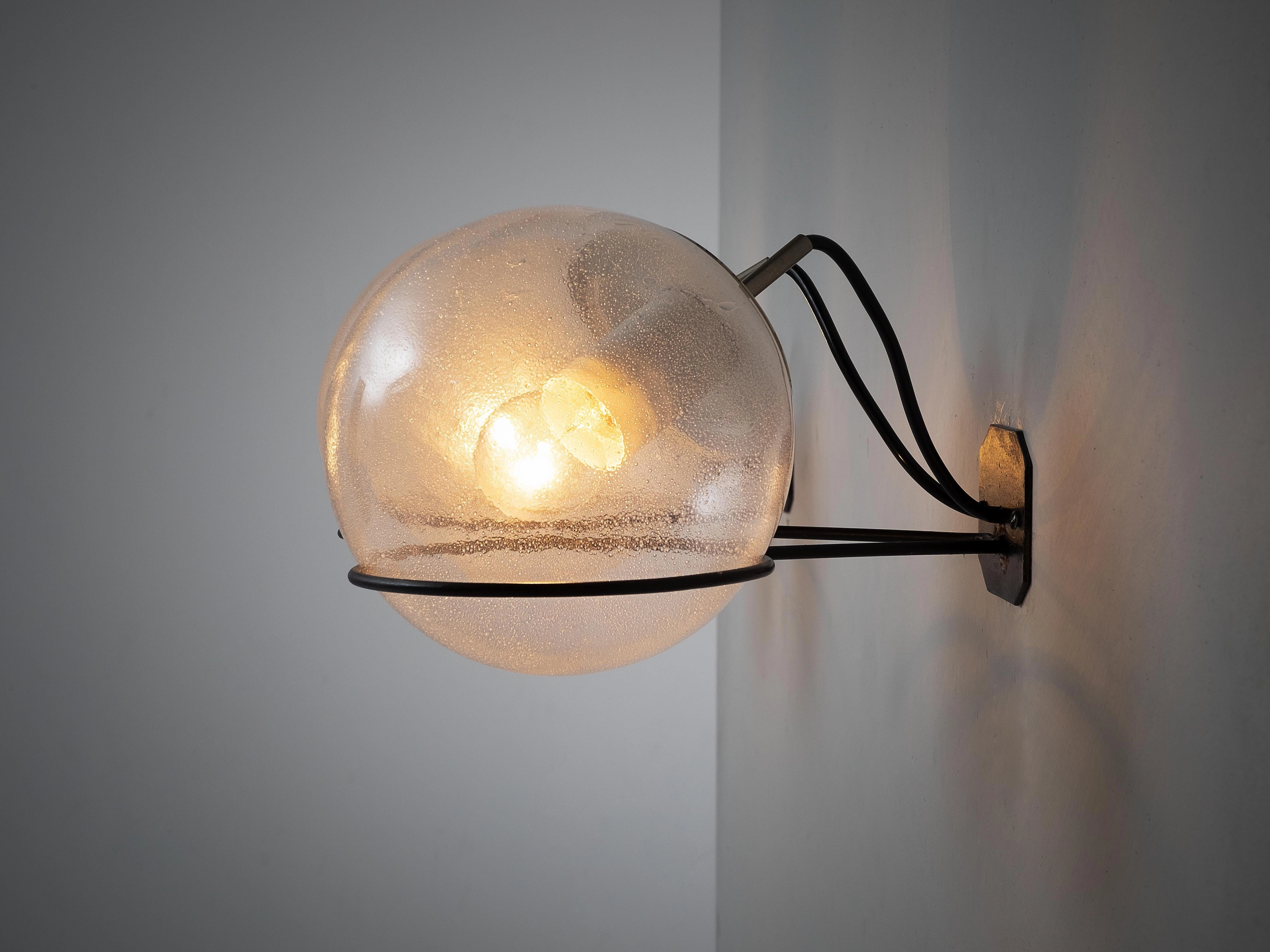 Italian Wall Light with Pulegoso Glass Bulbs