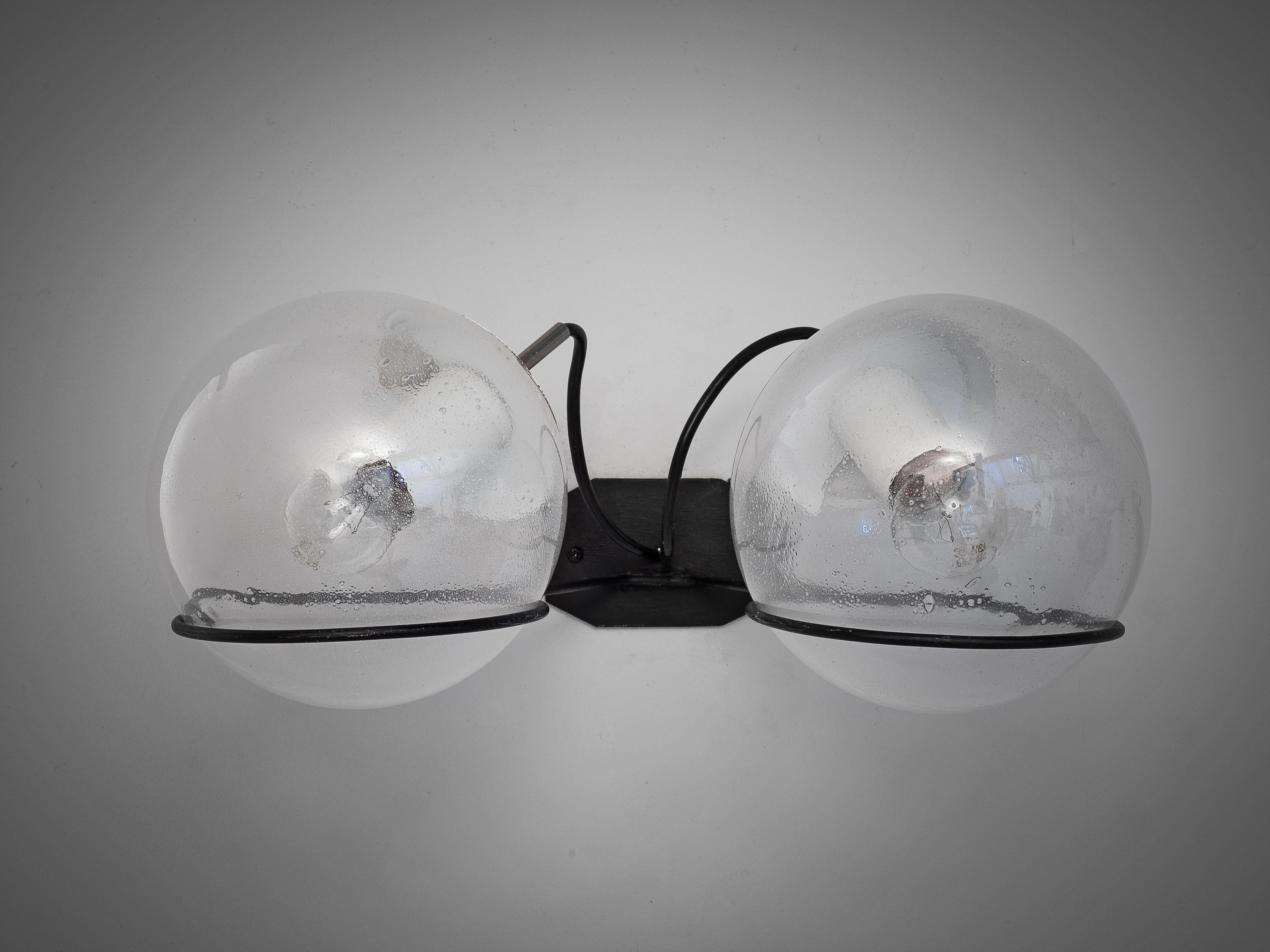 Italian Wall Light with Pulegoso Glass Bulbs