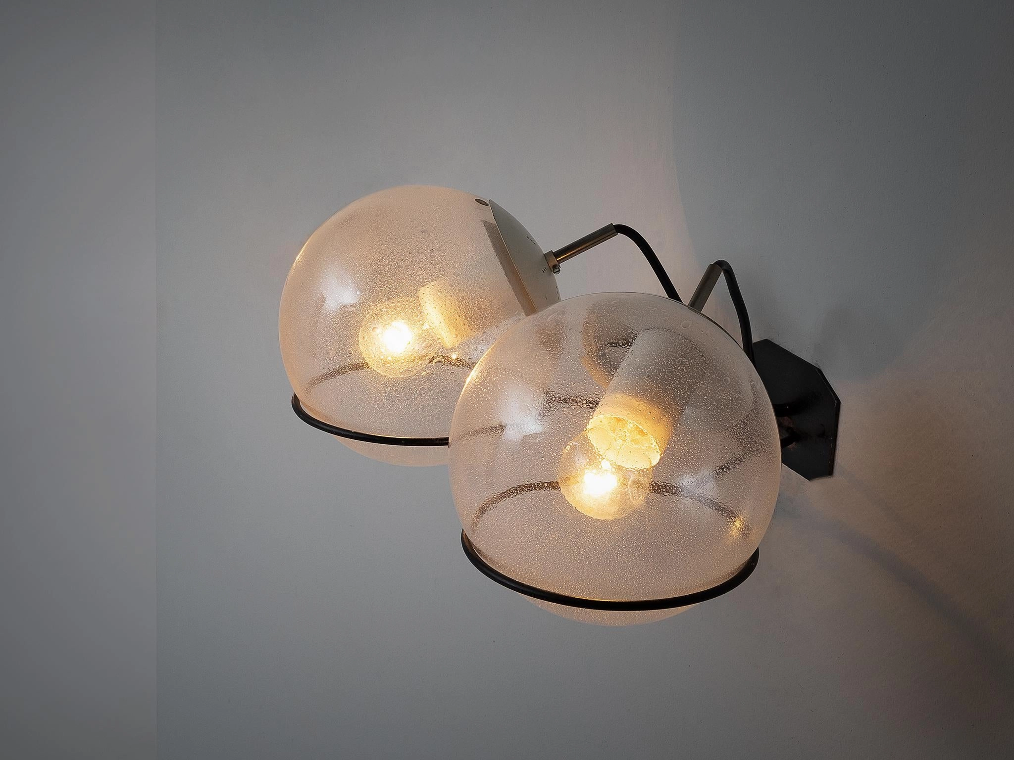 Italian Wall Light with Pulegoso Glass Bulbs