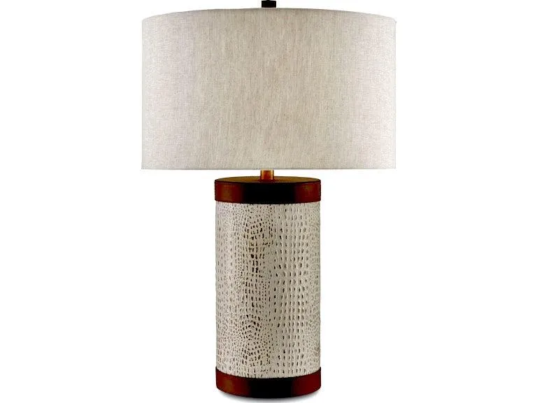 Ivory Croc Embossed Leather Table Lamp ceiling light, pendant lamp