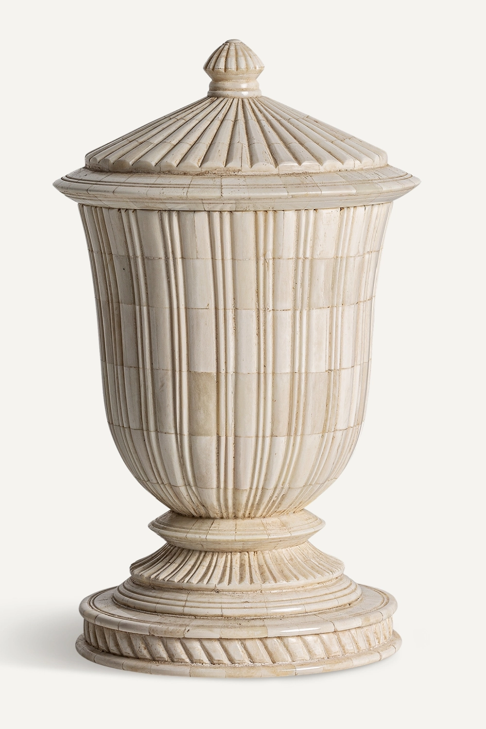 Ivory Colored Lidded Vase | Vical Home Jarek Vase,Glass Vase