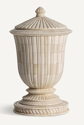 Ivory Colored Lidded Vase | Vical Home Jarek Vase,Glass Vase