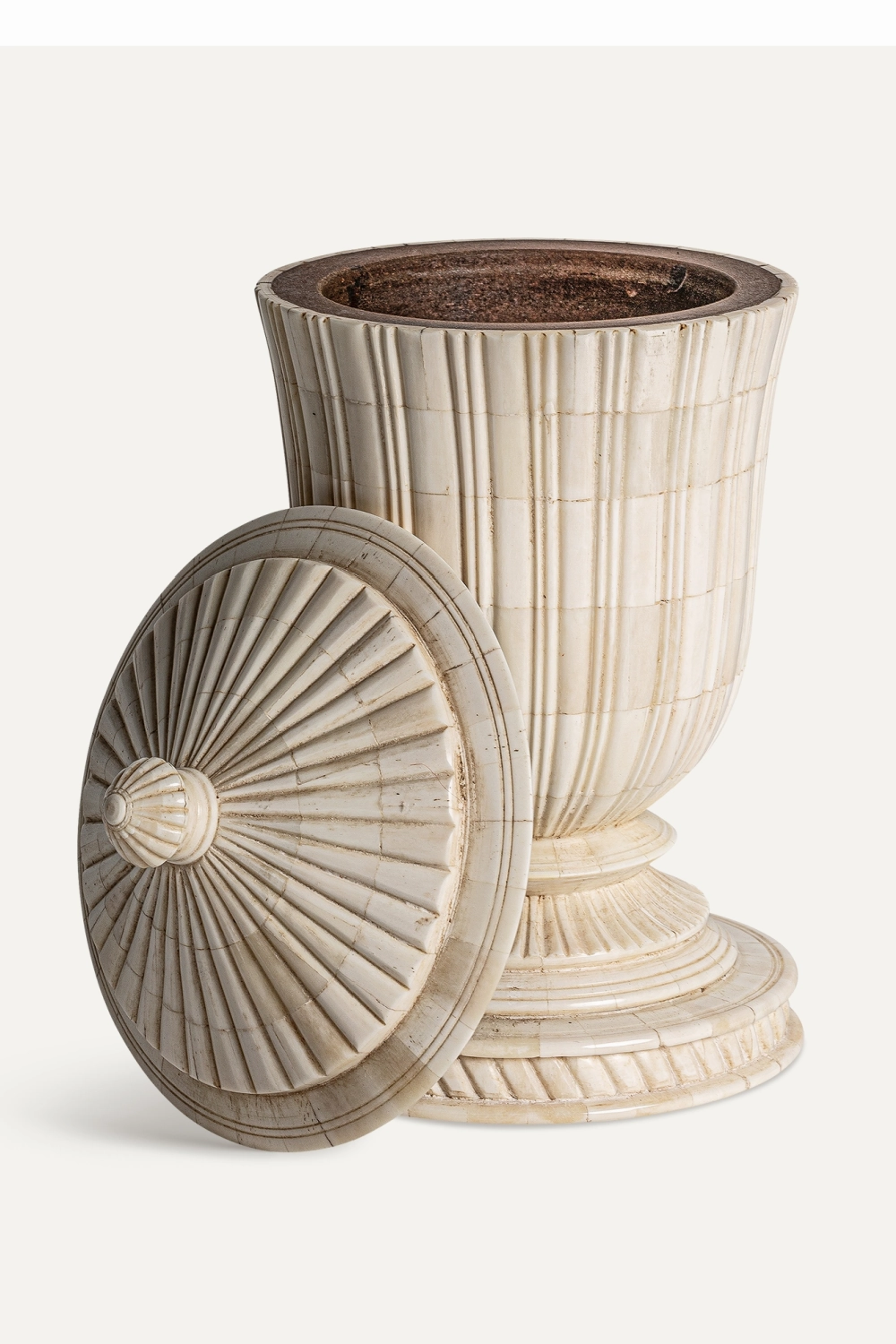 Ivory Colored Lidded Vase | Vical Home Jarek