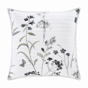 J. Queen New York Bridget Grey Euro Sham pillowcases,cotton pillow covers,bed linen
