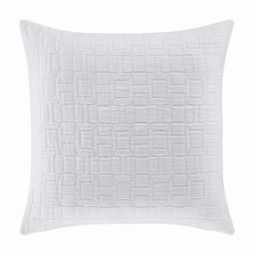 J. Queen New York Sinclair White Euro Sham pillowcases,cotton pillow covers,bed linen