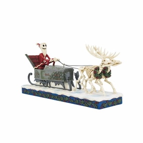 Jack Skeleton on Sleigh Figurine Decorative Mirror,Home Decor Mirror