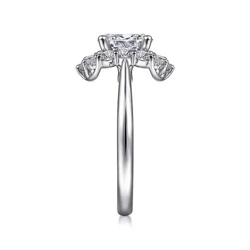 Jada - 14K White Gold Oval Halo Diamond Engagement Ring (Setting Only)
