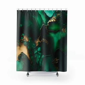 Jade Green Abstract Shower Curtain Lighting,Home Lighting