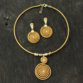 Jalapo Evolution Gold Plated Glass Jewelry Set