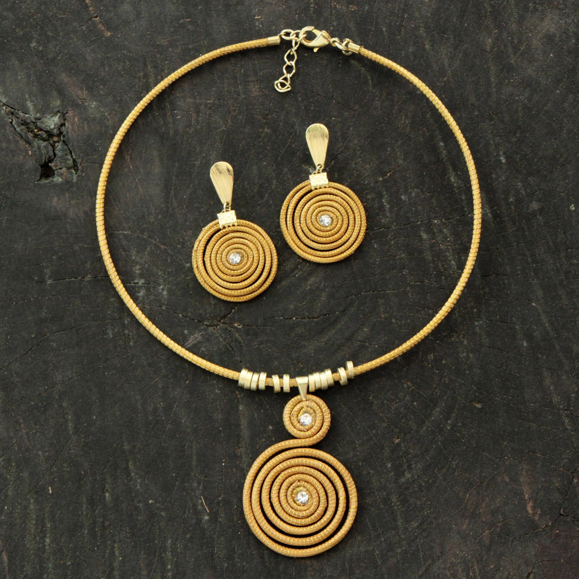 Jalapo Evolution Gold Plated Glass Jewelry Set