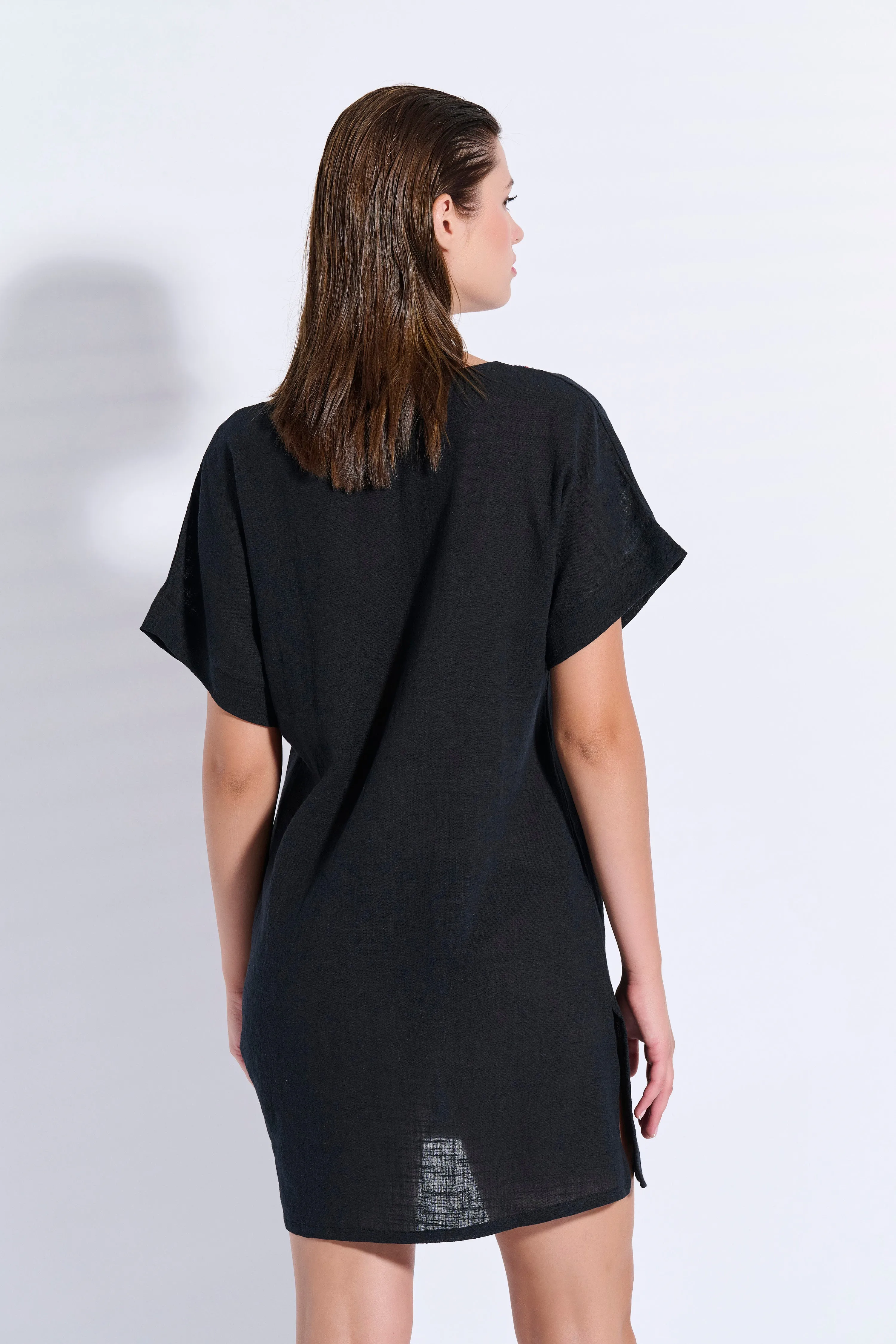 Japanese-Style Dress with Trim (8083)