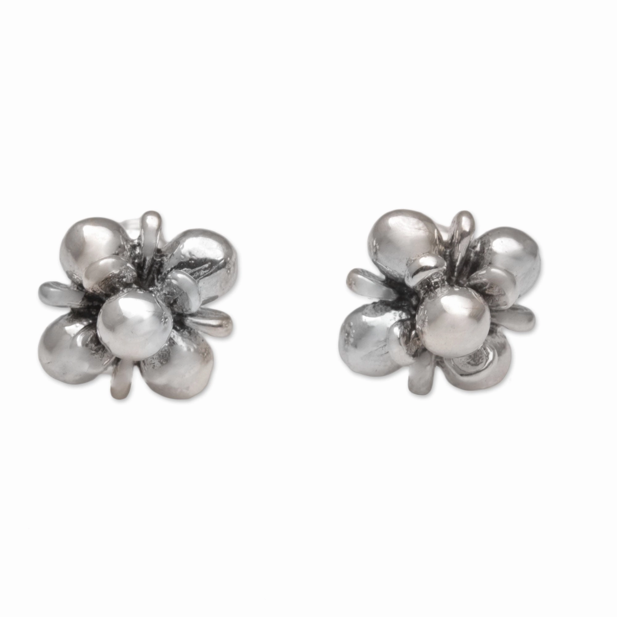 Jasmine Shine Sterling Silver Jasmine Flowers Stud Earrings from Bali