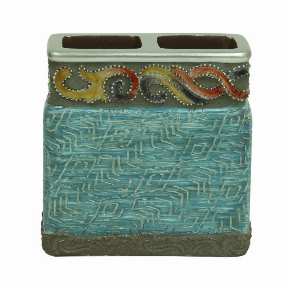 Jessica Simpson Elara bath accessories toothbrush holder - Teal Toothbrush Holder,Bathroom Organizer