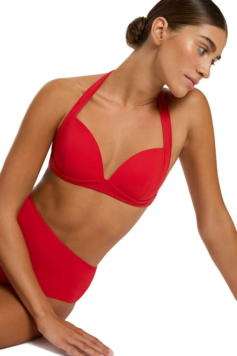 Jetset Moulded Halter Top Rosso